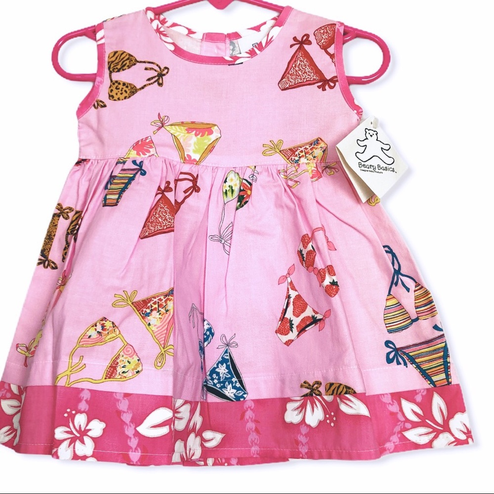 18 months ALOHA NWT Beary Basics‎ Dress w Fun Print & Trim